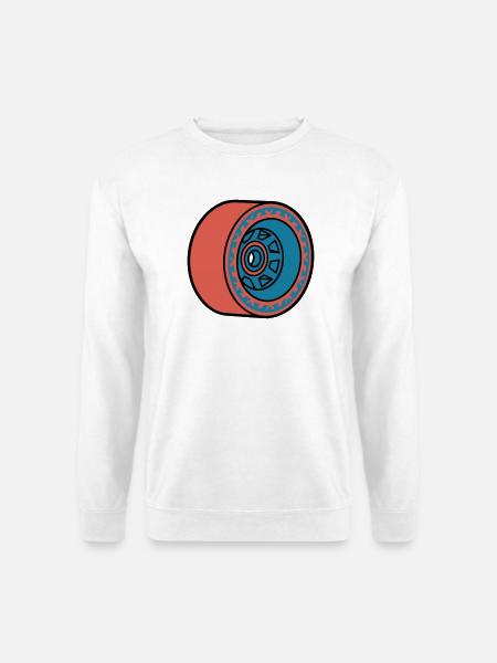 Skateboard Rolle Longboard - Unisex Pullover - Weiß