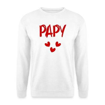 PAPY. PAPA. FÊTE DES PÈRES. BONNE FÊTE PAPY - Sweat-shirt Unisexe - blanc - Devant