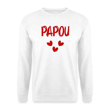 PAPOU. PAPA. FÊTE DES PÈRES. BONNE FÊTE PAPA - Sweat-shirt Unisexe - blanc - Devant