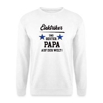 Elektriker Bester Papa Vatertag Geburtstag - Unisex Pullover - Weiß - Vorne