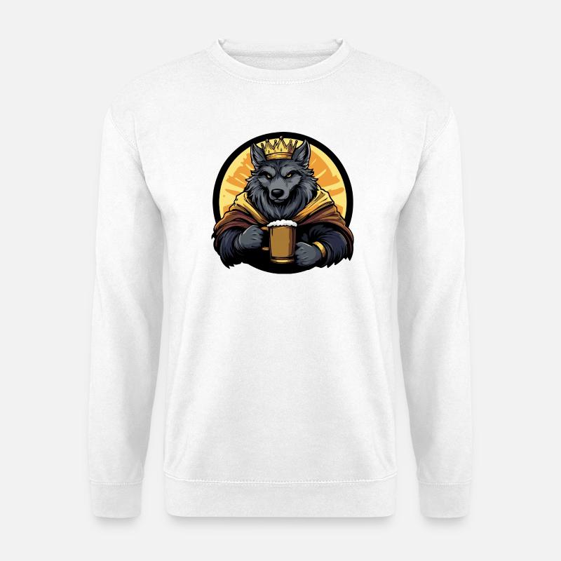 Wolf Bier Lustig - Unisex Pullover - Weiß
