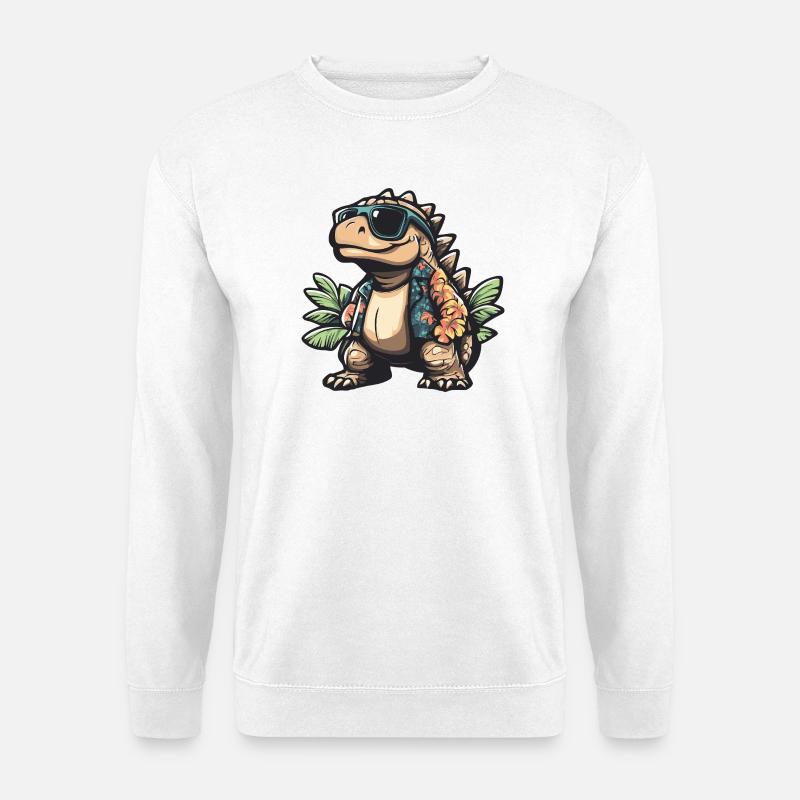 Dinosaur Stegosaurus Comic Vacation - Unisex Sweatshirt - white