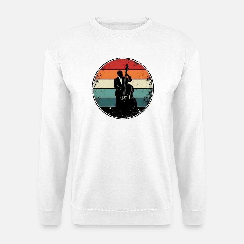 Retro Bassist Gift - Unisex Pullover - Weiß