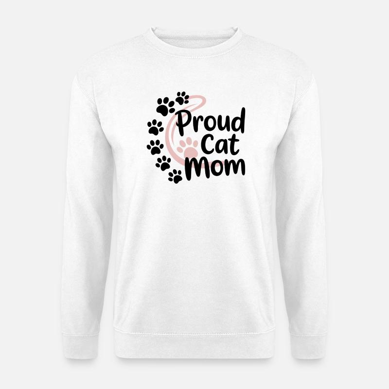 Katzenmama Rosa Pfoten Logo - Unisex Pullover - Weiß