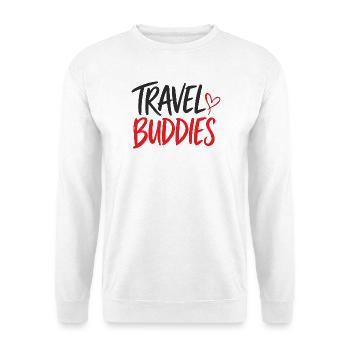 Travel Buddies Herzlogo - Unisex Pullover - Weiß - Vorne