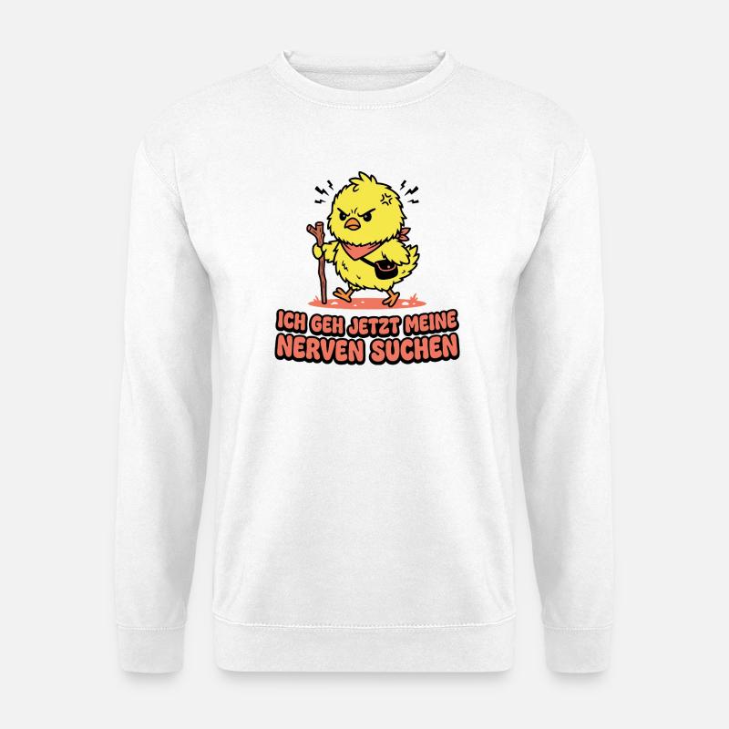 Wütendes Küken. Nerven Suchen - Unisex Pullover - Weiß