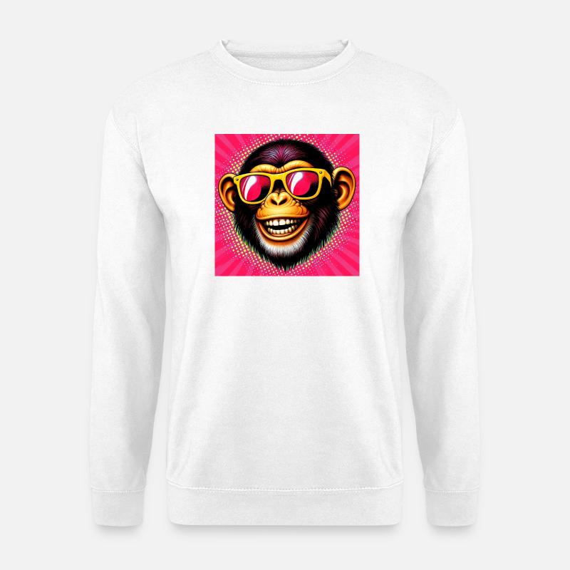 Chimpanzee Monkey - Unisex Sweatshirt - white