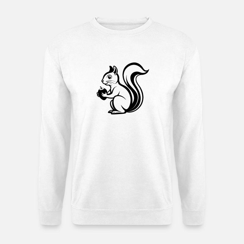 Squirrel Holding Nut - Unisex Sweatshirt - white