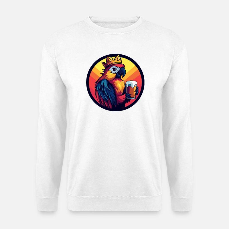 Papagei Bier Lustig - Unisex Pullover - Weiß