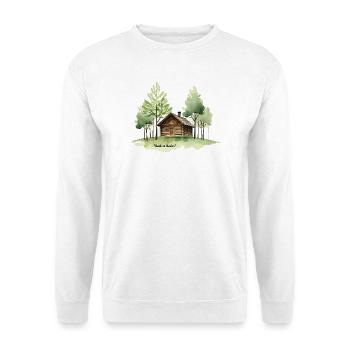 Retour aux bases : une cabane en forêt - Sweat-shirt Unisexe - blanc - Devant