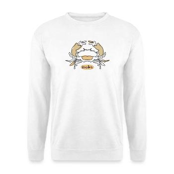 Krebs Beige Küstenillustration Sternzeichen  - Unisex Pullover - Weiß - Vorne