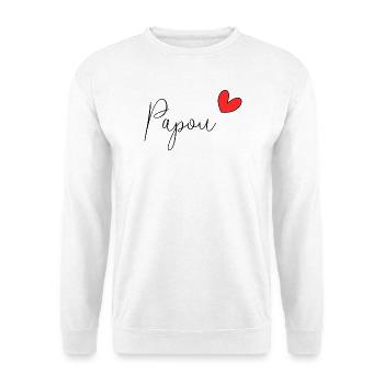 PAPOU. PAPA. FÊTE DES PÈRES. BONNE FÊTE PAPA - Sweat-shirt Unisexe - blanc - Devant