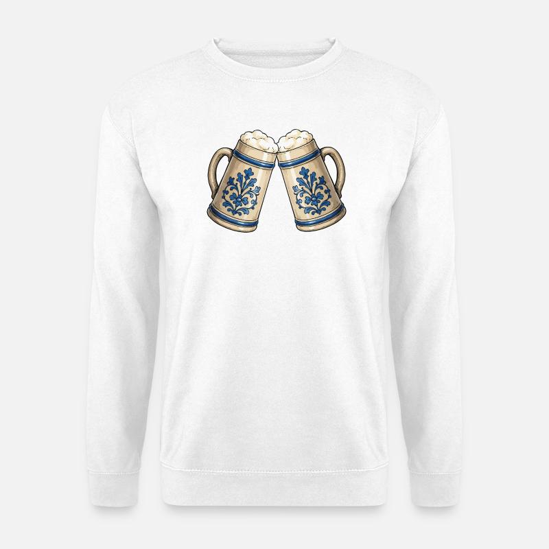 Bier Bierkrüge Ornament - Unisex Pullover - Weiß