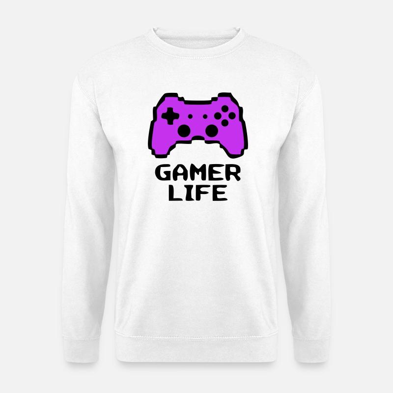 Knalliger Gamer Life Controller - Unisex Pullover - Weiß