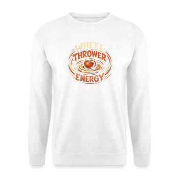 Drehscheiben-Energie | Töpfern - Unisex Pullover - Weiß - Vorne - Alina (178cm) & Michal (187cm)