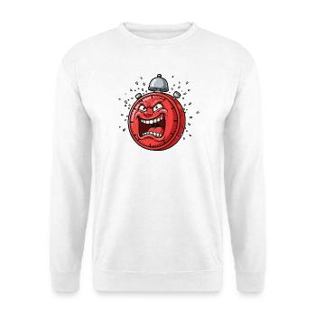 Wütende Alarmuhr Cartoon - Unisex Pullover - Weiß - Vorne