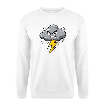 Motif météo d’orage d’orage nuageux en colère - Sweat-shirt Unisexe - blanc - Devant