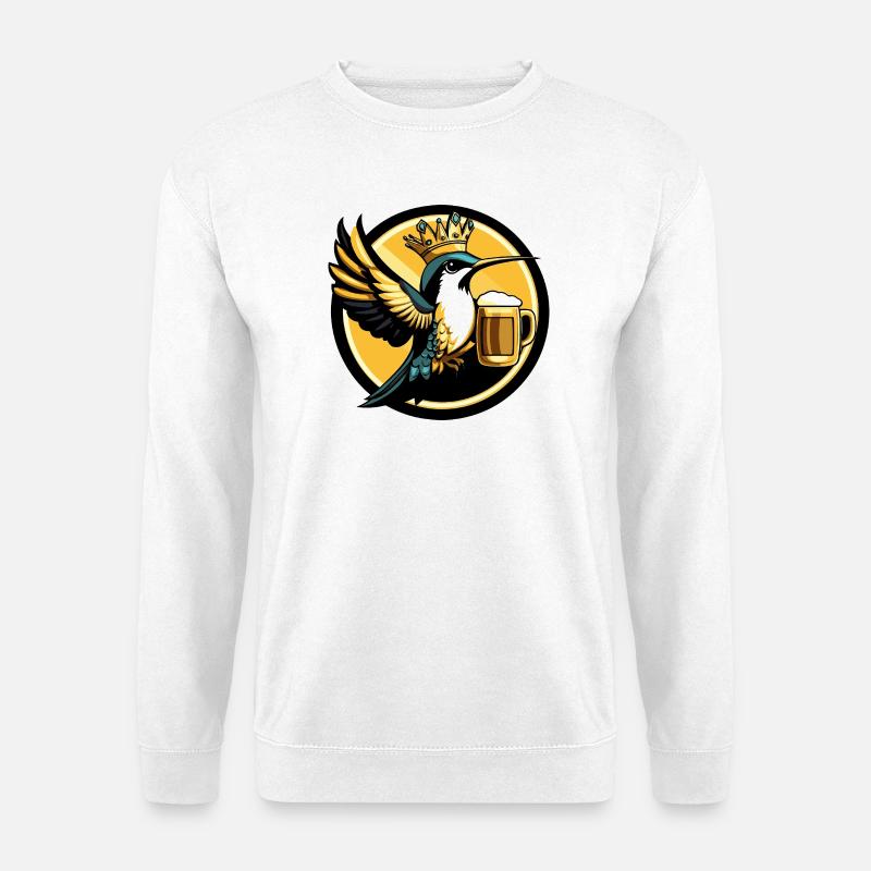 Kolibri Vogel Bier Lustig - Unisex Pullover - Weiß