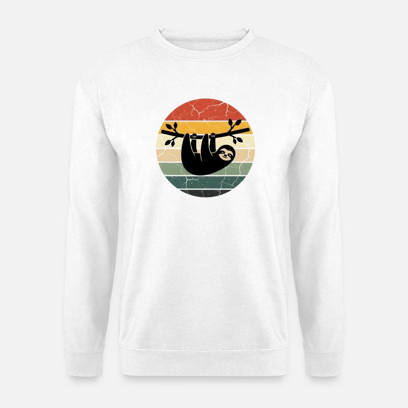 Sloth Gift Retro Design Sunset - Unisex Sweatshirt - white