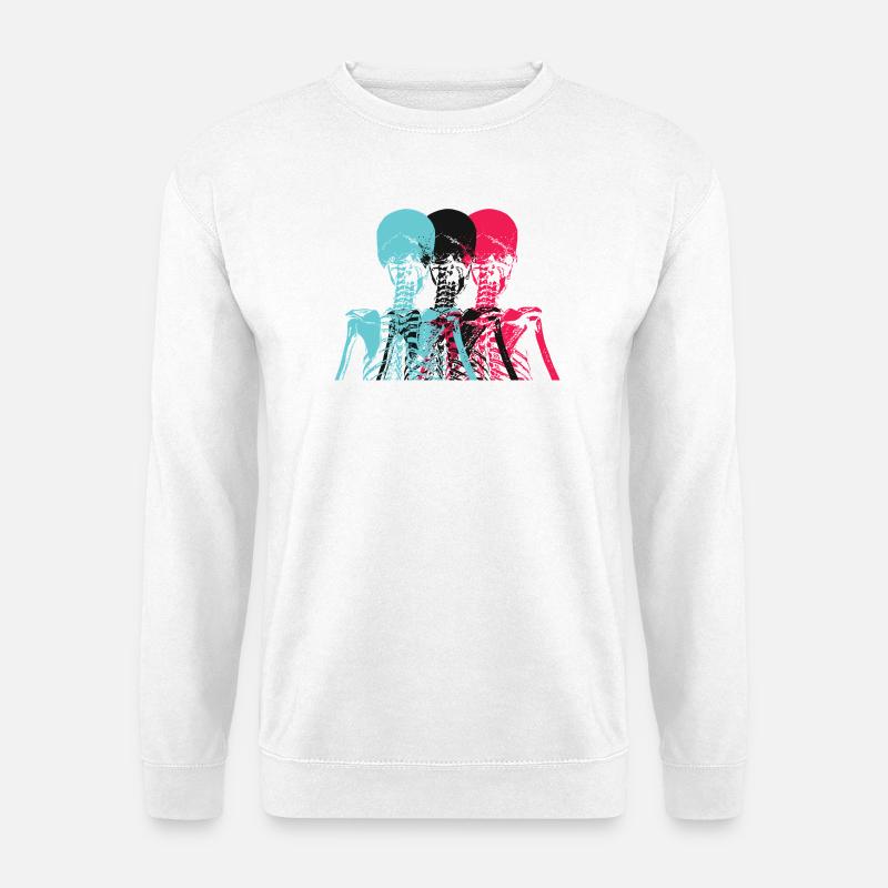 Pop Art Skeleton Neon Retro Design - Unisex Pullover - Weiß