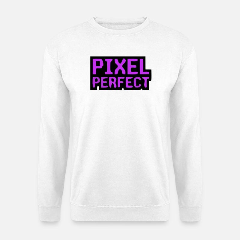 Pixel Perfect Schriftzug Gamer - Unisex Pullover - Weiß