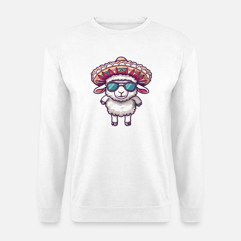 Elefant Comic Lustig Sombrero - Unisex Pullover - Weiß