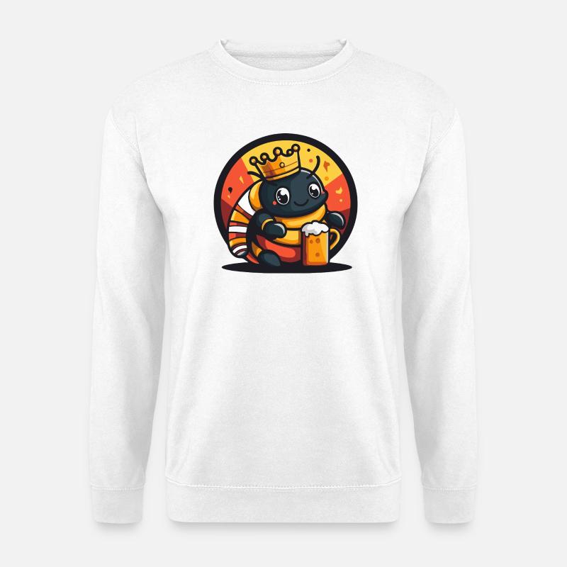 Wurm Bier Lustig - Unisex Pullover - Weiß
