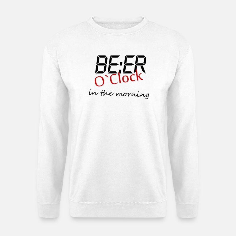 Beer beer drinking O'Clock - Unisex Sweatshirt - white