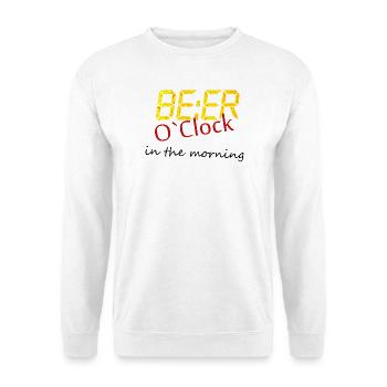 Beer Bier saufen - Unisex Pullover - Weiß - Vorne - Alina (178cm) & Michal (187cm)
