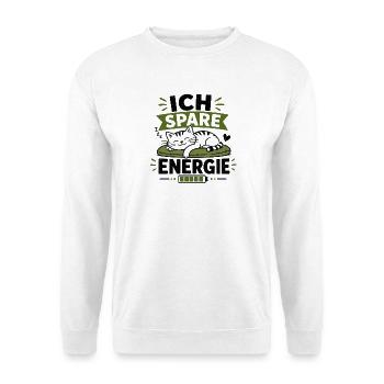 Ich Spare Energie Katze - Unisex Pullover - Weiß - Vorne