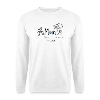 MOIN Küste Luxus Urlaub am Meer Ferienhaus - Unisex Pullover - Weiß - Vorne