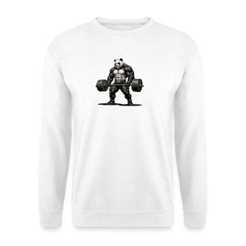 Panda Strength – Bodybuilding Design - Unisex Pullover - Weiß - Vorne