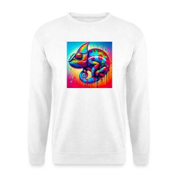 Chamäleon - Unisex Pullover - Weiß - Vorne - Alina (178cm) & Michal (187cm)