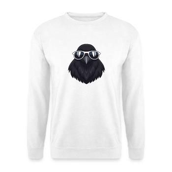 Raven Hipster Cool Glasses - Unisex Sweatshirt - white - Front