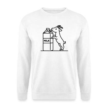 chèvre buvant du lait - Sweat-shirt Unisexe - blanc - Devant