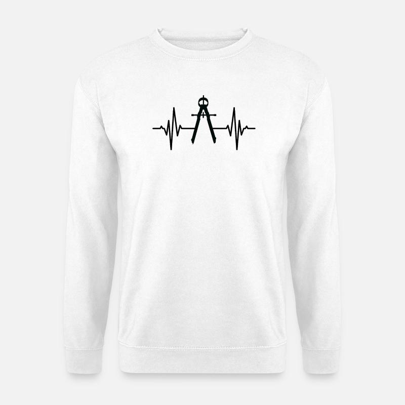 Zirkel Herzschlag - Unisex Pullover - Weiß