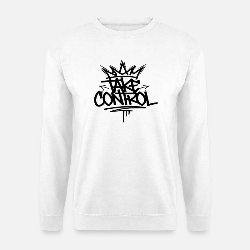 Take Control Graffiti T-shirt Design - Unisex Sweatshirt - white