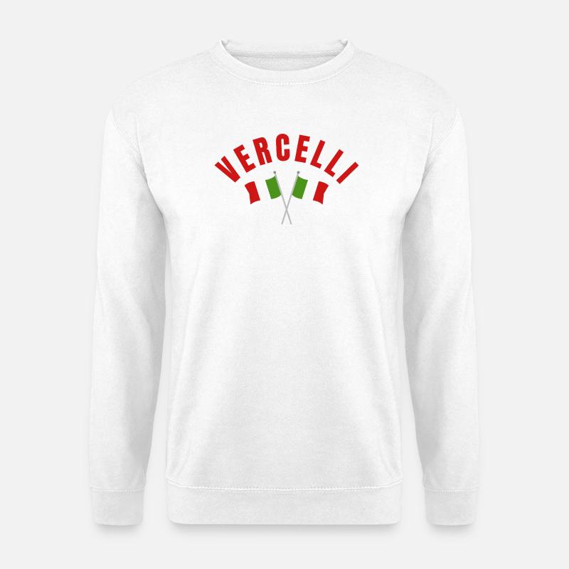 Vercelli mit italienischen Flaggen - Unisex Pullover - Weiß