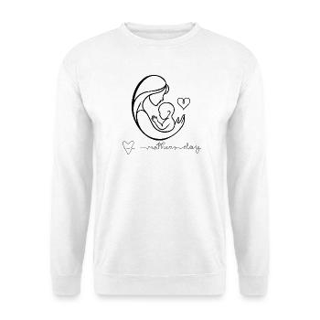 Motherhood Heartbeat Line Art Design - Unisex Sweatshirt - white - Front