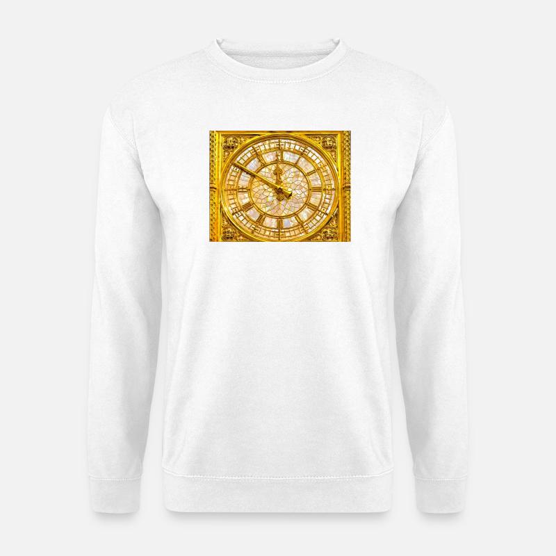 Goldene Barockuhr - Unisex Pullover - Weiß