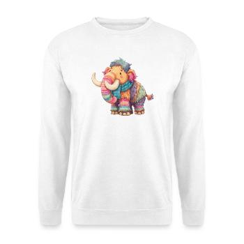 Mammouth coloré avec écharpe - Sweat-shirt Unisexe - blanc - Devant