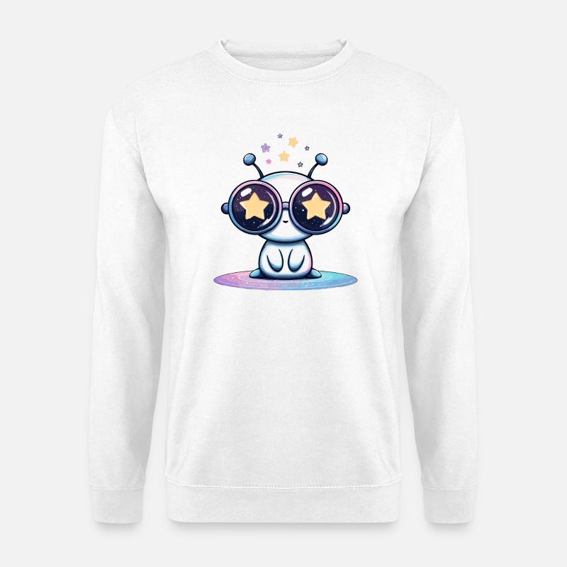 Starry glasses Alien - Unisex Sweatshirt - white