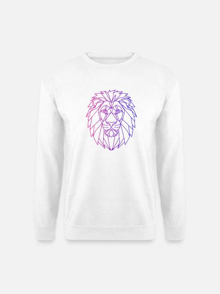 Löwen T-Shirt Neon – Lion Shirt Herren Damen - Unisex Pullover - Weiß