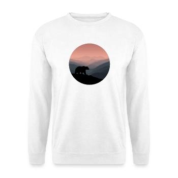 ours brun sauvage - Sweat-shirt Unisexe - blanc - Devant