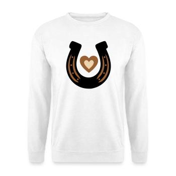 Horseshoe Heart Equestrian Luck - Unisex Sweatshirt - white - Front