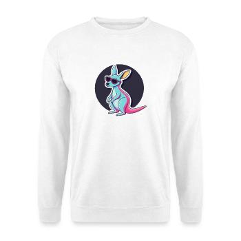 Pastel kangaroo hipster glasses - Unisex Sweatshirt - white - Front