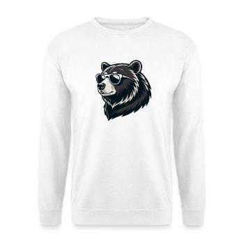 Bär mit grafischen Sonnenbrillen - Unisex Pullover - Weiß - Vorne