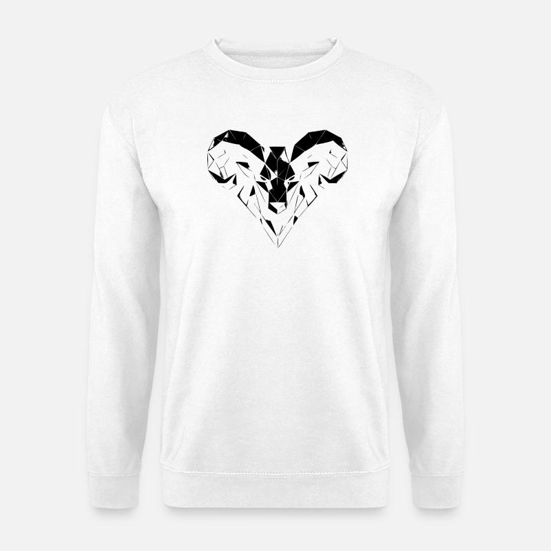 Geometric Ram – Strength & Courage - Unisex Sweatshirt - white