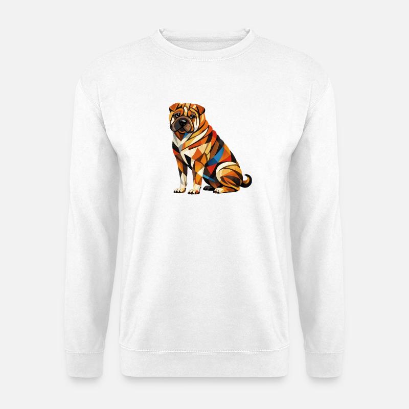 Shar pei Geometrisch - Unisex Pullover - Weiß