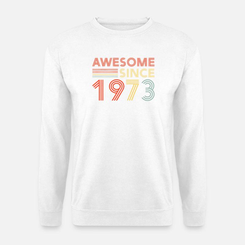 Awesome Since 1973 Retro Neon - Unisex Sweatshirt - white